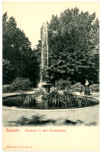 02545-Bautzen-1902-Fontaine in den Promenaden-Brück & Sohn Kunstverlag