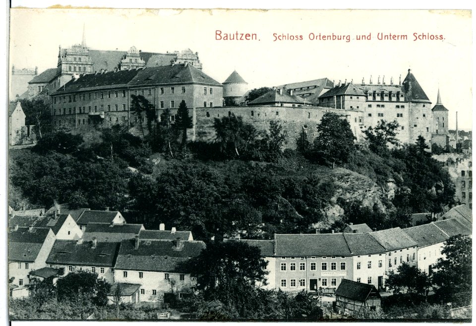 02547-Bautzen-1902-Schloß Ortenburg und unterm Schloß-Brück & Sohn Kunstverlag