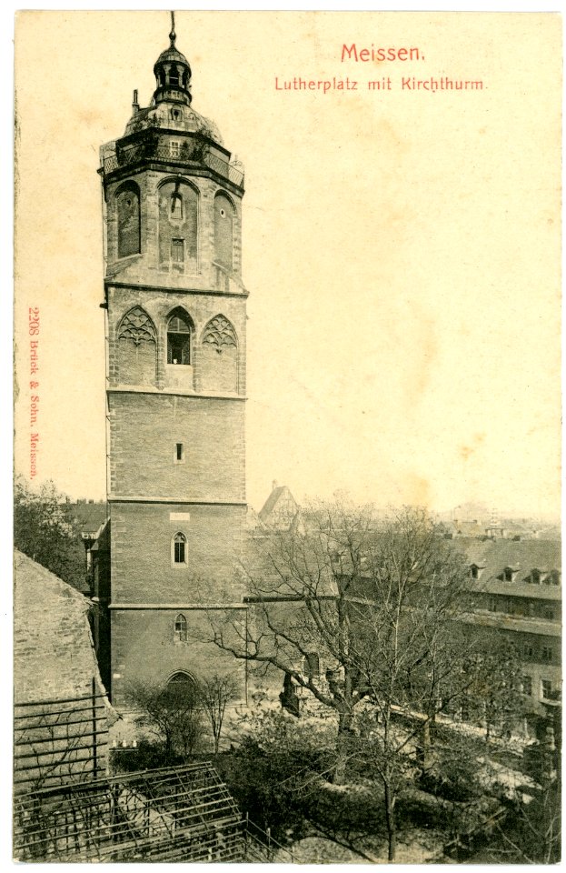 02208-Meißen-1901-Frauenkirche und Luthereiche-Brück & Sohn Kunstverlag