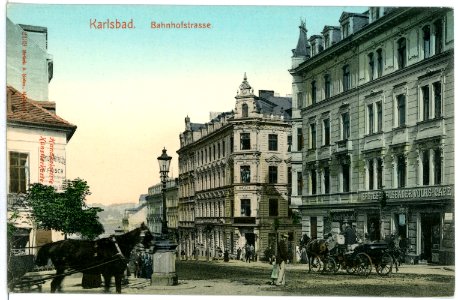 02139-Karlsbad-1901-Bahnhofstraße-Brück & Sohn Kunstverlag photo