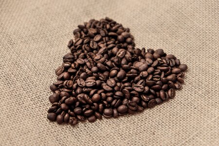 Coffee beans heart form photo