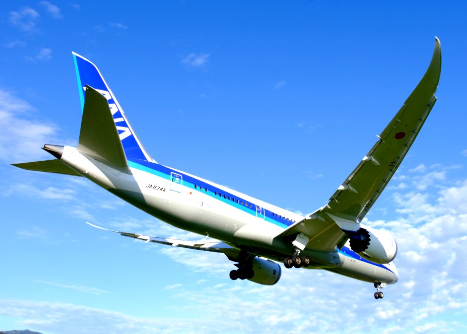 ANA Boeing 787-881 JA874A on Final Approaching at Taipei Songshan Airport 20151222b