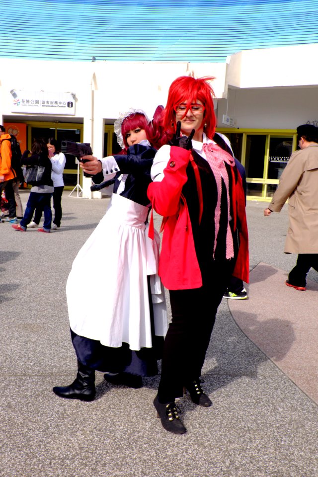 Cosplayers of Mey-Rin and Grell Sutcliff, Black Butler at FF25 20150201