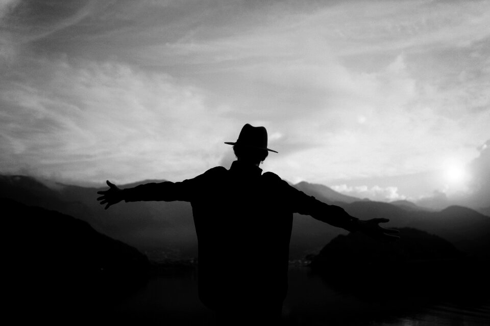 Outdoors silhouette mountain