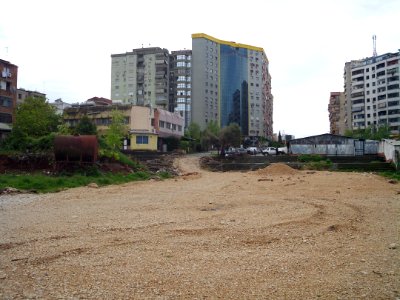 Tirana train station construction site