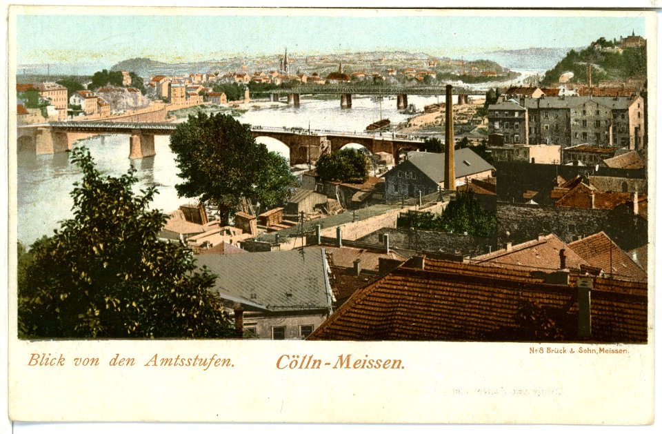 00008-Meißen-1897-Blick von den Amtsstufen-Brück & Sohn Kunstverlag