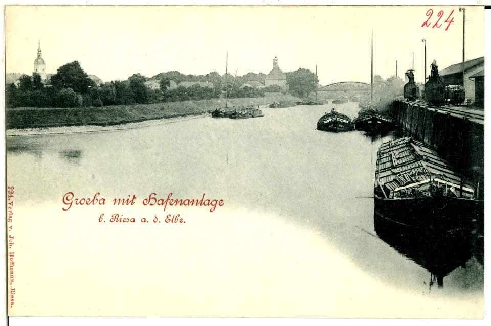 00224-Gröba b. Riesa-1898-Hafenanlage-Brück & Sohn Kunstverlag