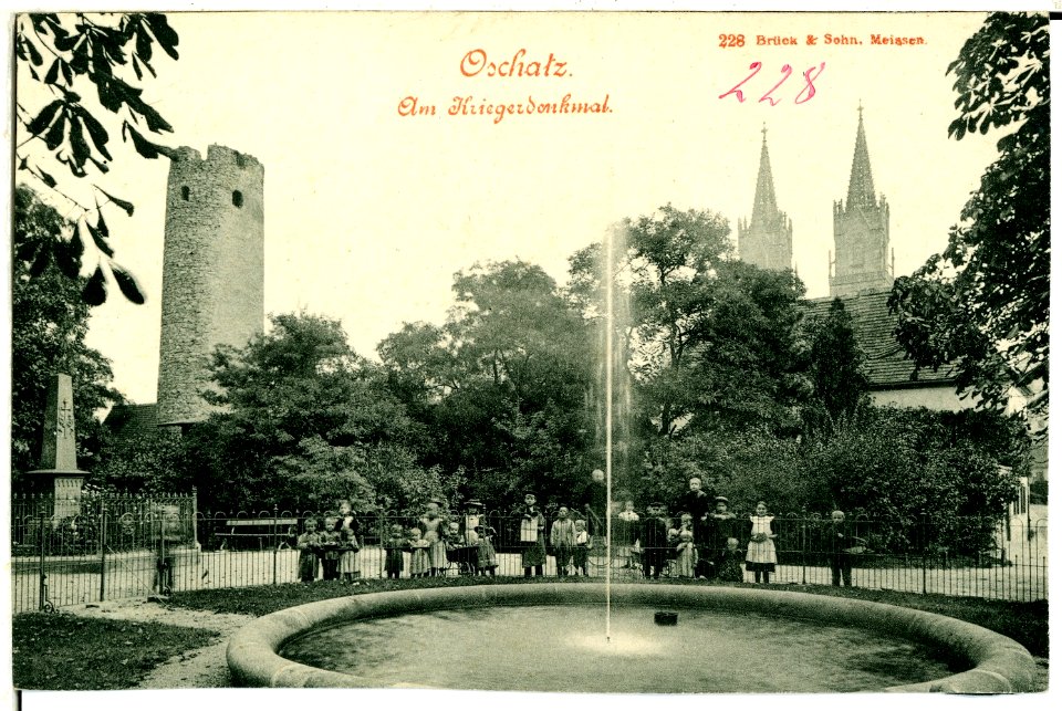 00228-Oschatz-1898-Kriegerdenkmal-Brück & Sohn Kunstverlag