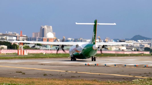 UNI Air ATR 72-600 B-17013 Departing from Taipei Songshan Airport 20150110d
