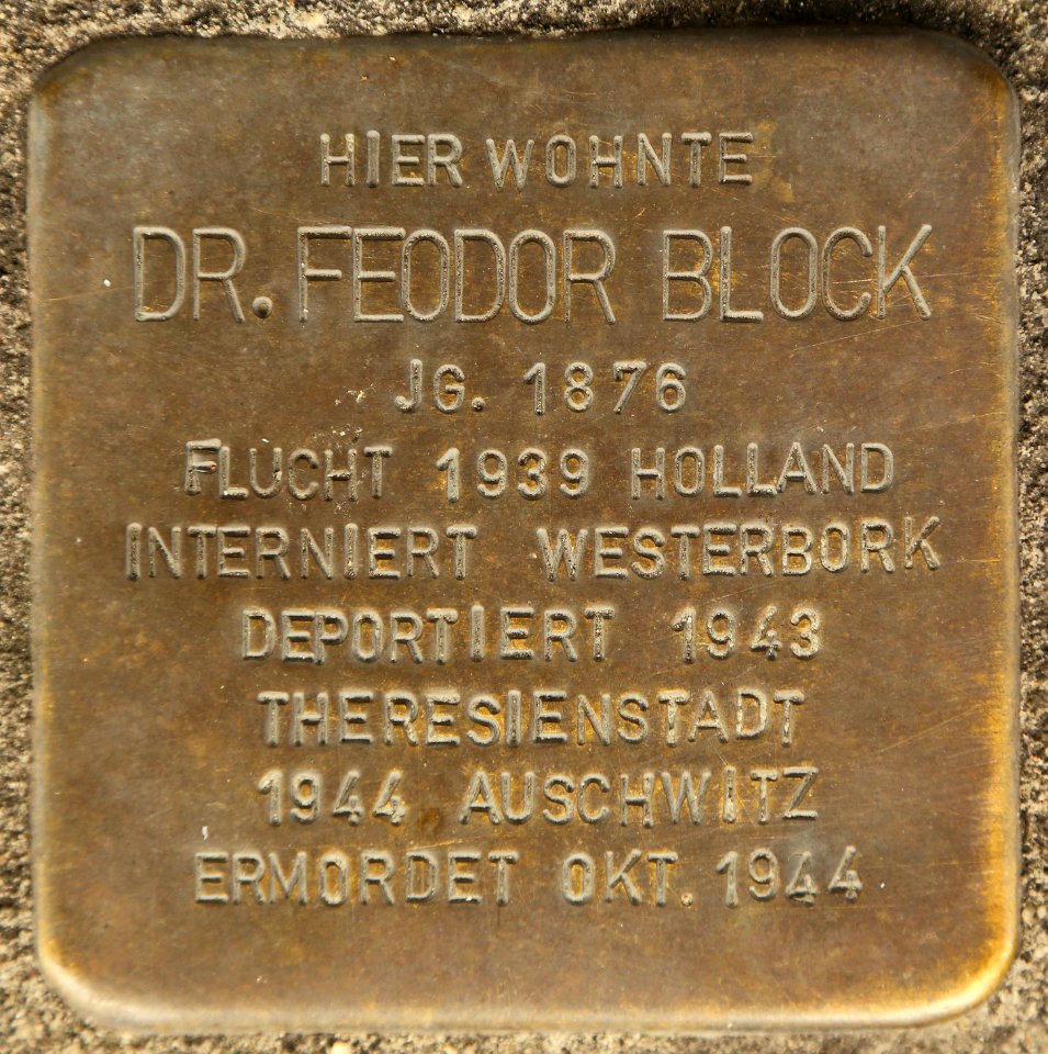Westerkappeln Stolpersteine Feodor Block 01