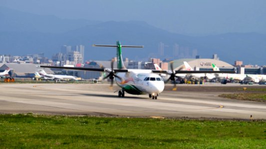UNI Air ATR 72-600 B-17013 Departing from Taipei Songshan Airport 20150110a