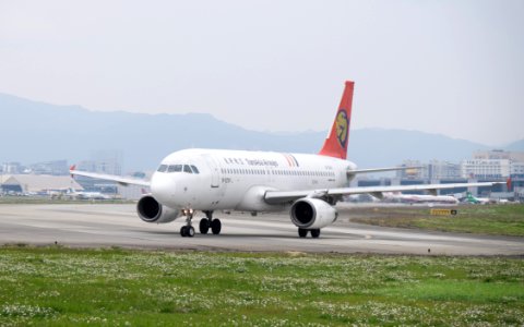 TransAsia Airways Airbus A320-200 B-22311 Departing from Taipei Songshan Airport 20150221c