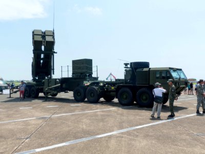 Patriot PAC-2 Launcher with HEMTT Display at Gangshan Air Force Base Apron 20170812a