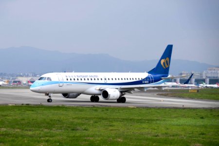 Mandarin Airlines Embraer ERJ 190 B-16825 Departing from Taipei Songshan Airport 20150101b