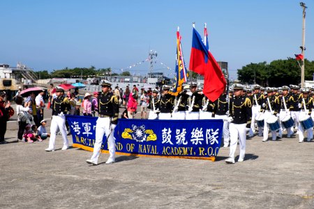 Marching Band of Naval Academy, R.O.C. Leaving Naval Fleet Command Ground 20141123b