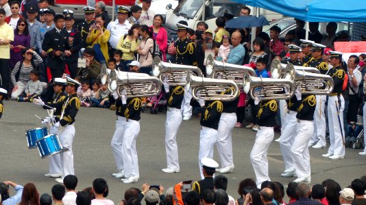 Marching Band of Naval Academy, R.O.C. Performing at Keelung Naval Pier 20150316Lb