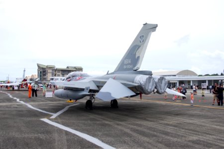 Rear Left View of ROCAF F-CK-1B 1614 Display at Hualien AFB Apron 20160813