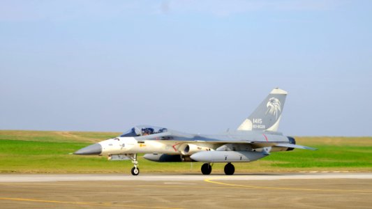 ROCAF F-CK-1A 1415 Taxiing at Ching Chuang Kang Air Force Base 20161126a