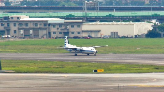 ROCAF Fokker 50 5001 Taxiing at Songshan AFB Runway 20120707