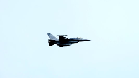 ROCAF F-16B 6825 Flying Past Hualien Air Force Base 20160813b