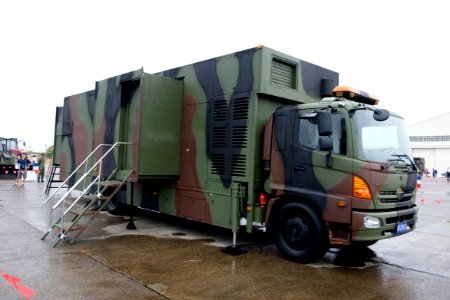 ROCA Chemical Safety Persons Cleaning Truck Display at Hsinchu AFB Apron 20151121b