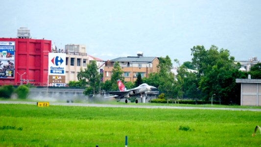 ROCAF F-CK-1A 1428 Taking off from Hualien Air Force Base Runway 20160813b
