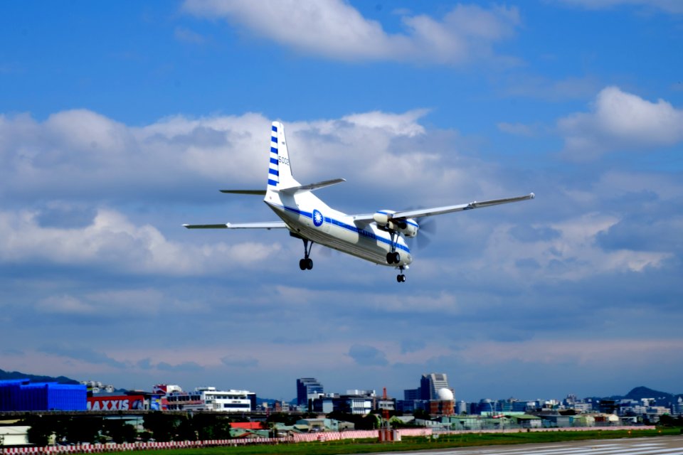 ROCAF Fokker 50 5002 Fly Past Songshan Air Force Base 20160126a