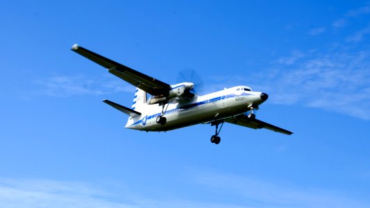 ROCAF Fokker 50 5002 on Final Approaching at Songshan Air Force Base 20160126a