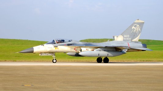 ROCAF F-CK-1A 1413 Taxiing at Ching Chuang Kang Air Force Base 20161126