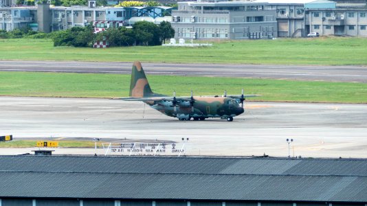 ROCAF C-130H 1317 Tied on Taipei Songshan Airport Apron 20140920