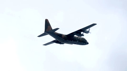 ROCAF C-130H 1307 Flight over Neihu District, Taipei 20141022
