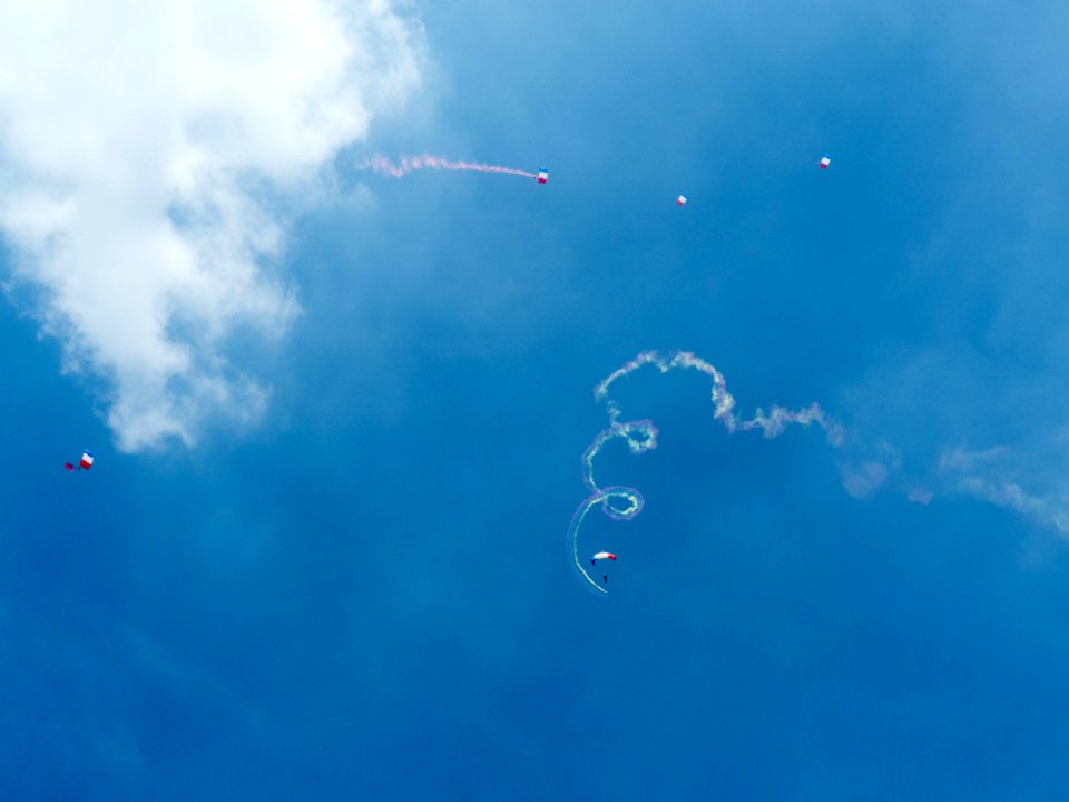 ROCA Dragon Team Crew Descending over Military Academy Ground 20140531b