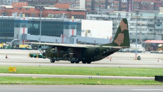 ROCAF C-130H 1311 Taxiing at Songshan Air Force Base Apron 20161124b