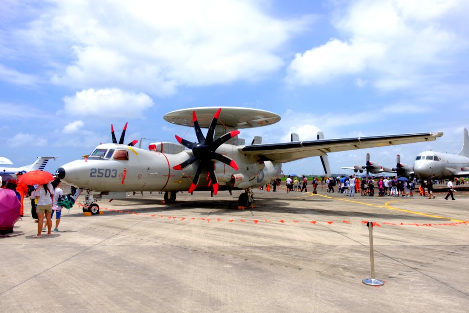 ROCAF Grumman E-2T 2503 Display at Gangshan AFB Apron 20170812La