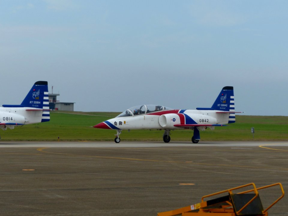 ROCAF Thundertigers AT-3 0842 Parking at Ching Chuang Kang AFB Apron 20161126