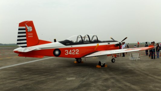 ROCAF T-34C 3422 Display at Gangshan Air Force Base 20111015b