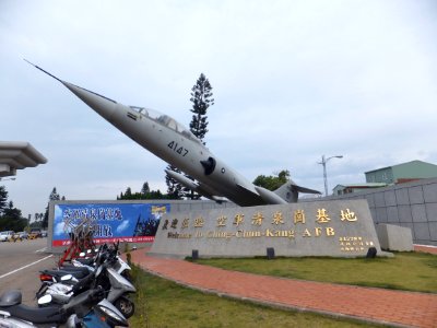 ROCAF TF-104G 4147 as Gate Guardian in F-104 Star Fighter Park 20111112a