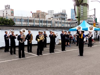 ROCN Band Practicing at Keelung Naval Pier 20140327b