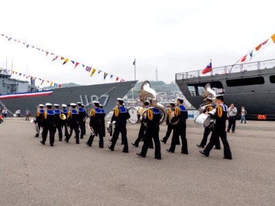 ROCN Band Moving in Keelung Naval Pier 20140327c