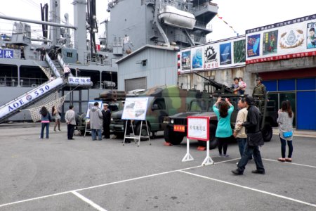 ROCN Microwave Communication Vans and ROCMC Humvee Display at Keelung Naval Pier 20150316