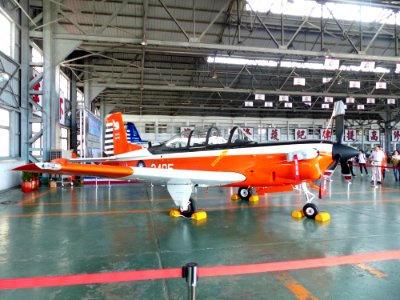 ROCAF T-34C 3405 Display in Hangar of Gangshan Air Force Base 20170812