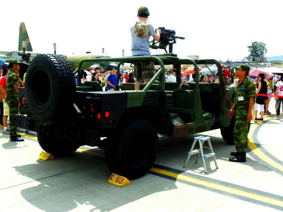 ROCA Humvee armed Grenade Launcher Rear View in Songshan Air Force Base 20110813a