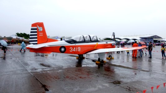 ROCAF Beechcraft T-34C 3419 Display at Hsinchu Air Force Base 20151121c