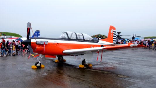 ROCAF Beechcraft T-34C 3419 Display at Hsinchu Air Force Base 20151121b