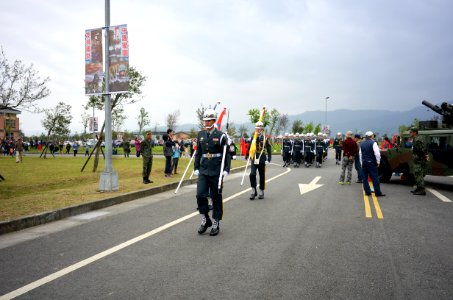 ROCA Honor Guards Marching to Hongchailin Camp Ground in Afternoon 20161224