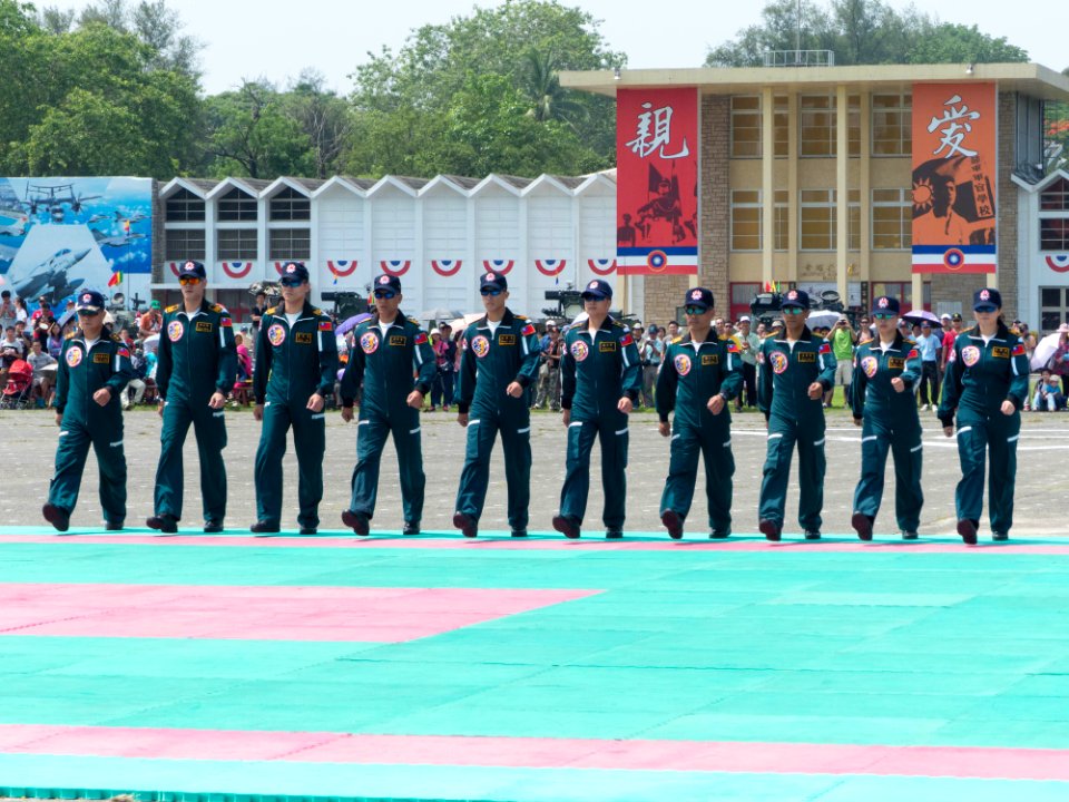 ROCA Dragon Team Crew Line up Walking to Reviewing Stand Front 20140531
