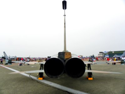 Rear View of ROCAF F-5F 5404 in Gangshan Air Force Base 20111015