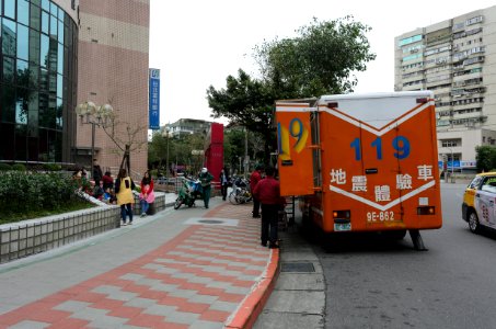 Rear View of TCFD Earthquake Experience Truck 20170307 photo