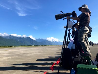 Photographers beside Hualien Air Force Base Runway before Event Opening 20170923bi