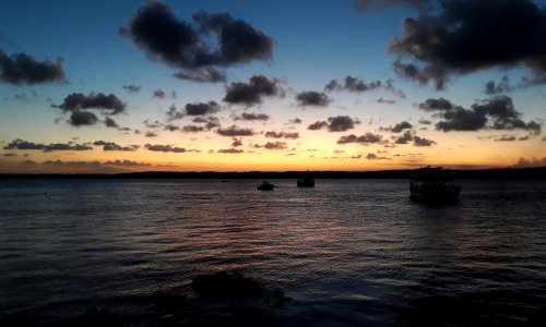 Pôr do sol na praia fluvial do Jacaré, Cabedelo (PB) photo